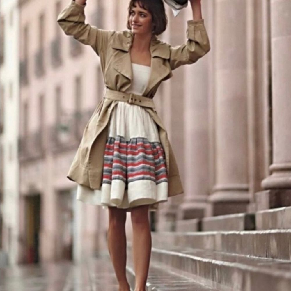 Anthropologie Floreat 'Around the World' Dress 100% Linen Size 12